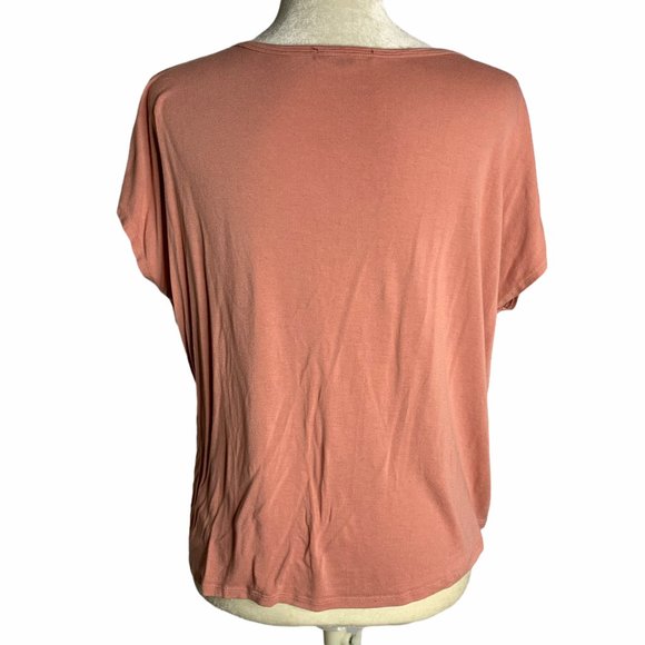 Ambiance Tie Front Button Up Cropped Top 52PE - Picture 3 of 5